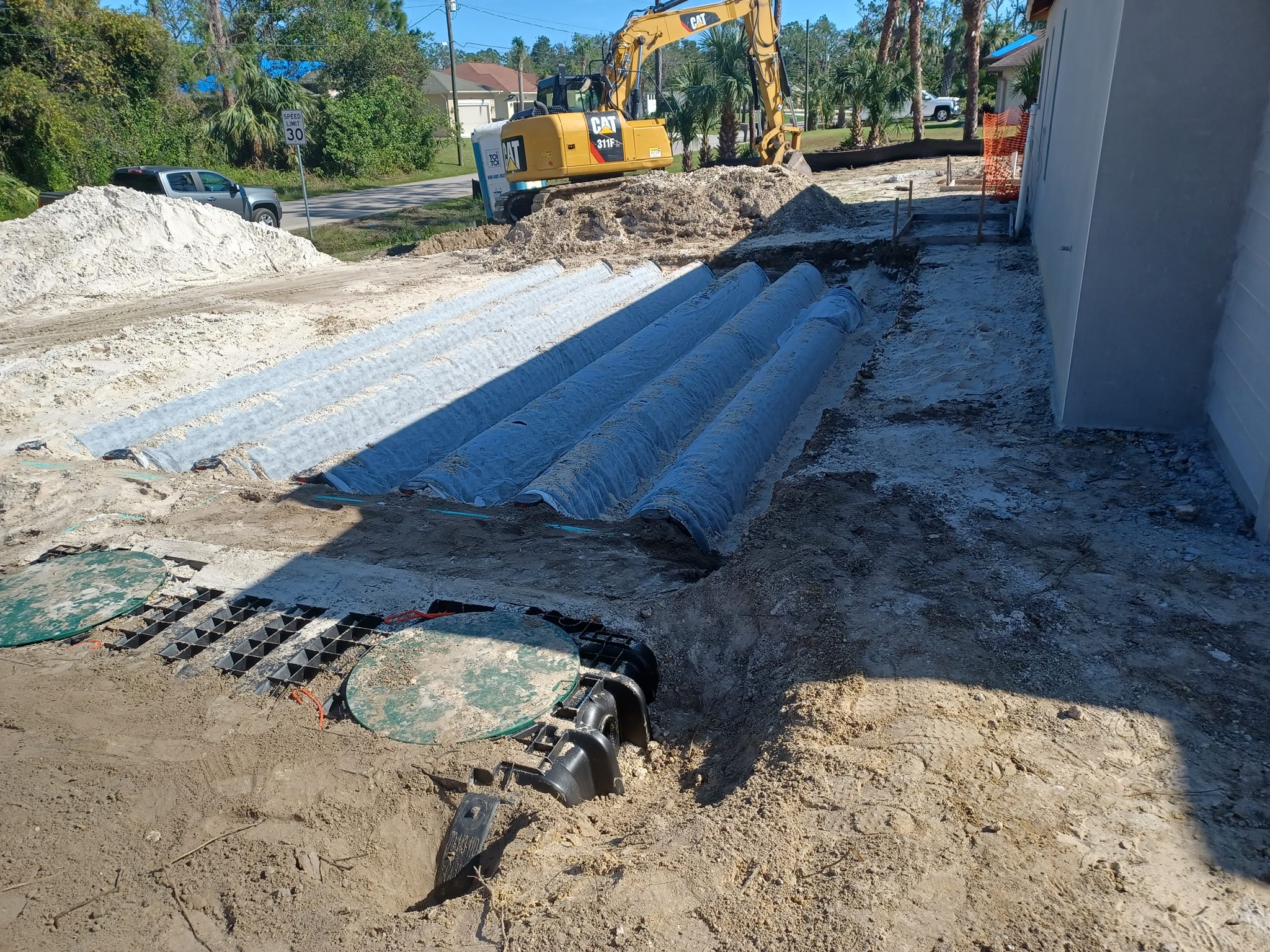 installation of drainfield for septic system